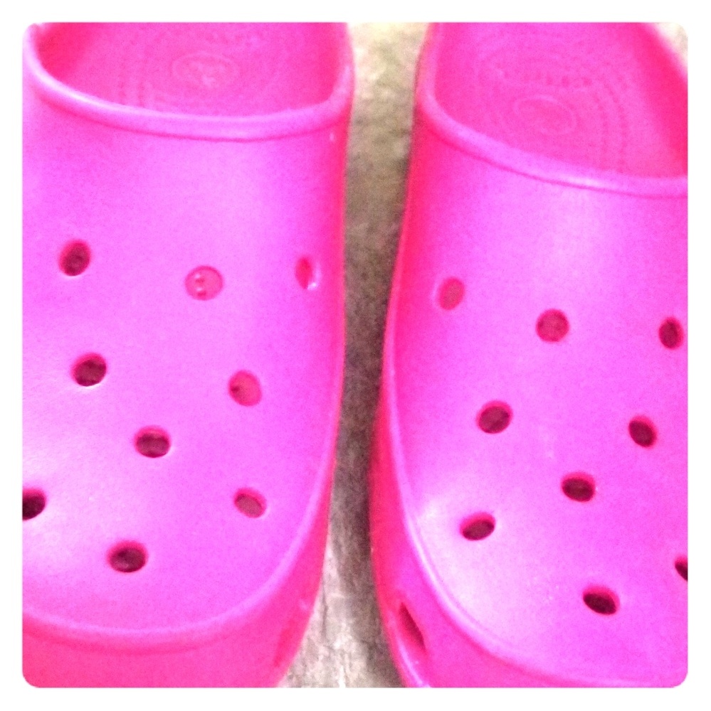 Hot pink Crocs